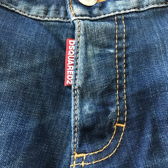 Dsquared2 Jeans Men 48 W32 Blue Low Rise Button Fly Distressed Selvedge Grunge - Picture 12 of 14